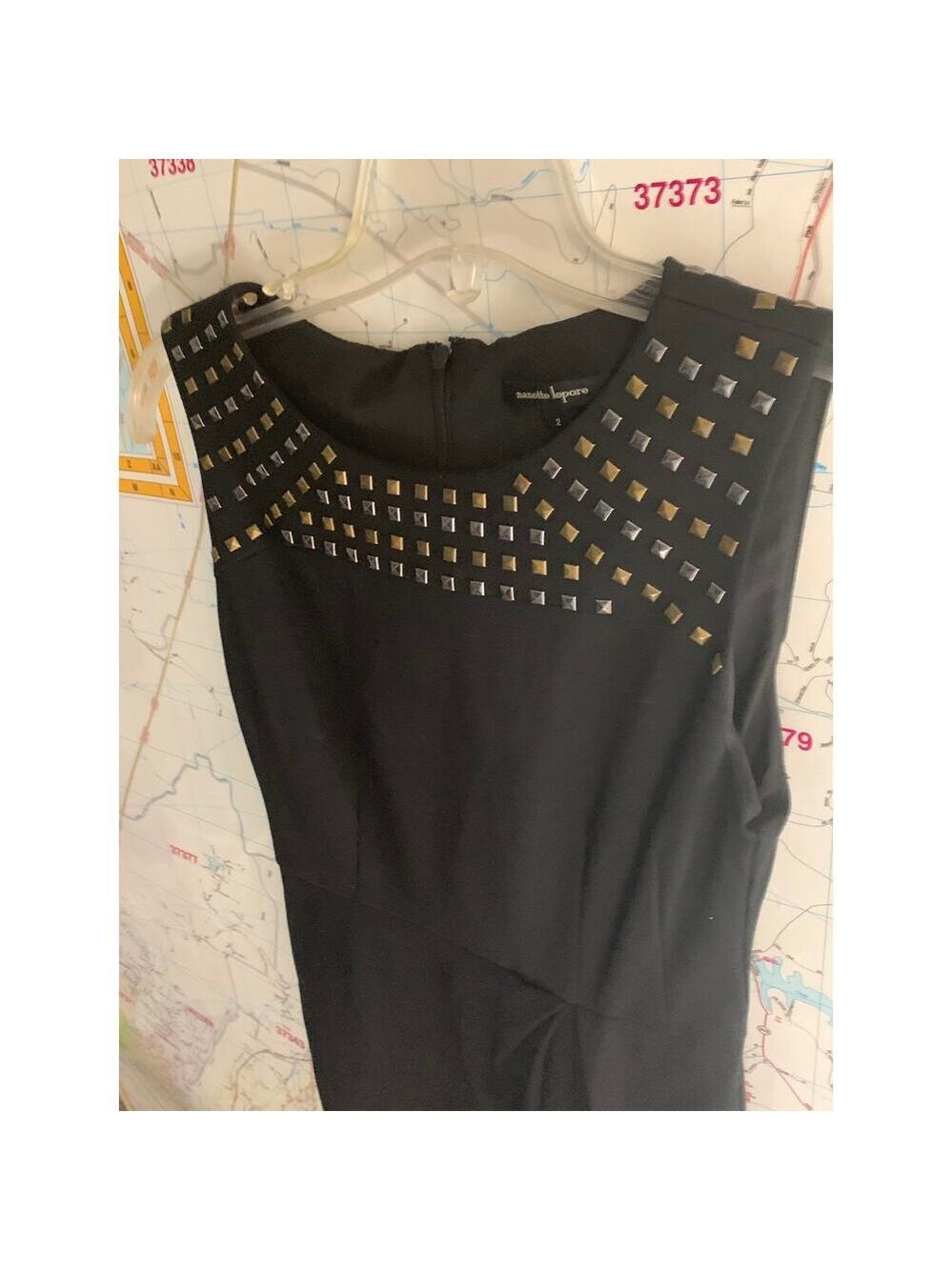 Nanette Lepore Black Caravan Sleeveless Studded Sheath Mini Dress Size 2 LBD - Picture 3 of 9
